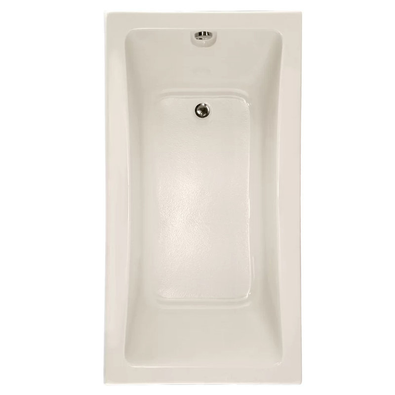 Rosemarie 60'' x 32'' Soaking Acrylic Bathtub, Biscuit, Matte Black