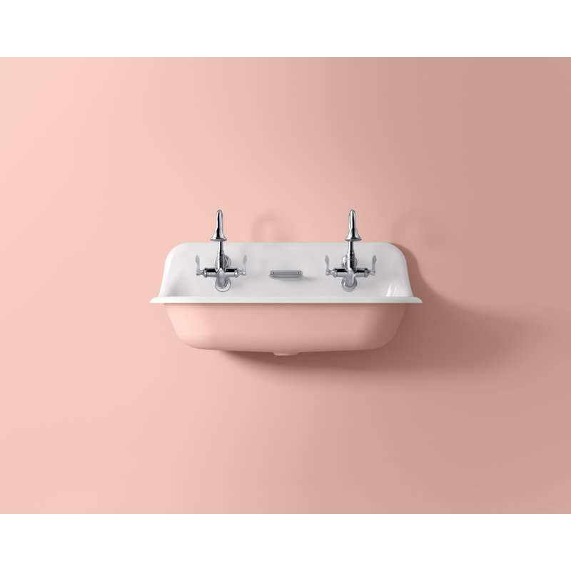 Brockway 36 In. Wall-Mount Utility Sink, Peach Blow