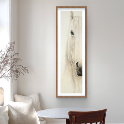 Demi-portrait d'un cheval souriant - reproduction encadrée
