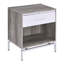 Table d'appoint patinée gris et blanc