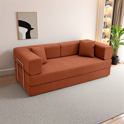 Canapé modulaire 78,8 po, aucun assemblage requis, siège profond, canapé modulaire réarrangable, revêtement en velours côtelé confortable, canapé inclinable peu encombrant