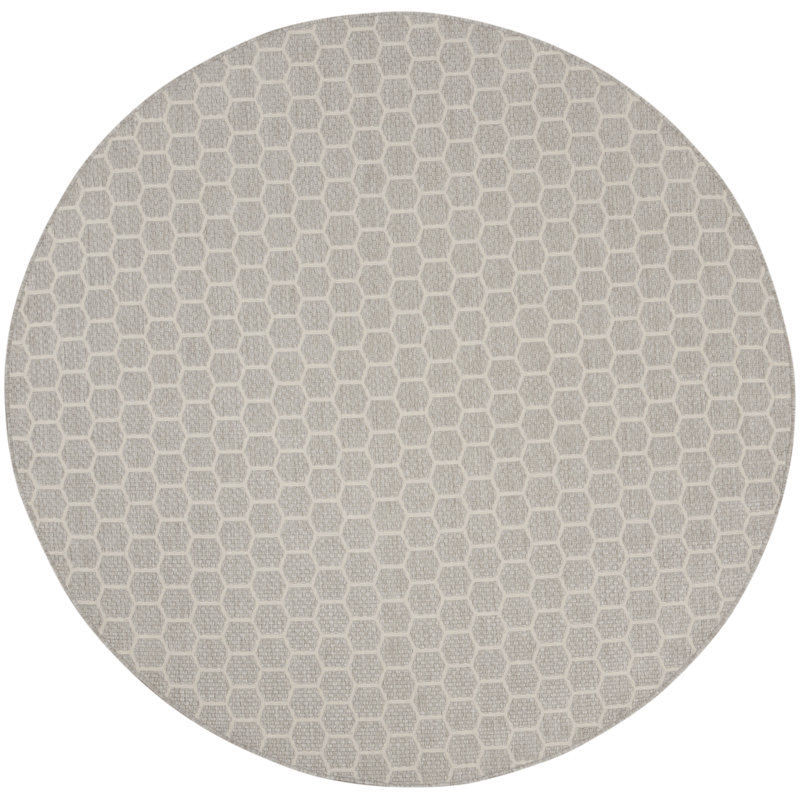 Kowtko Geometric Indoor/Outdoor Area Rug, Round 8'