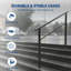 Ensemble de rampes d'escalier noires en aluminium à 2 ou 6 marches avec poteaux en fer, rampe de sécurité conforme ADA pour porche et entrée-122877662