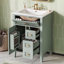 Ensemble de meuble-lavabo moderne 24 po avec lavabo, armoire de rangement en bois d'hévéa massif avec 2 tiroirs et support de porte à 2 niveaux-1796959079
