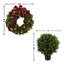 Classic Holiday Wreath and UV Boxwood Drop-In