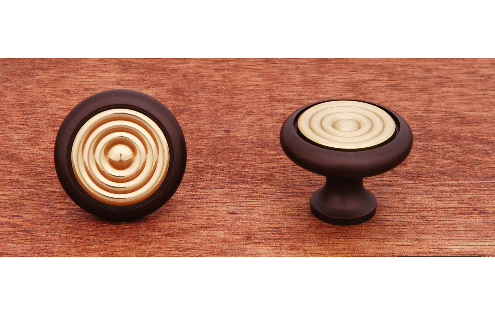 CK Series Two-Tone Riveted Cabinet Knob, Oil Rubbed/Brass