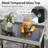 43.5" Outdoor Bar Table With Tempered Glass Top & 3 Rattan Shelves Storage