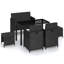 Ensemble de salle à manger rectangulaire pour 6 personnes avec coussins-1228839209-1228839211