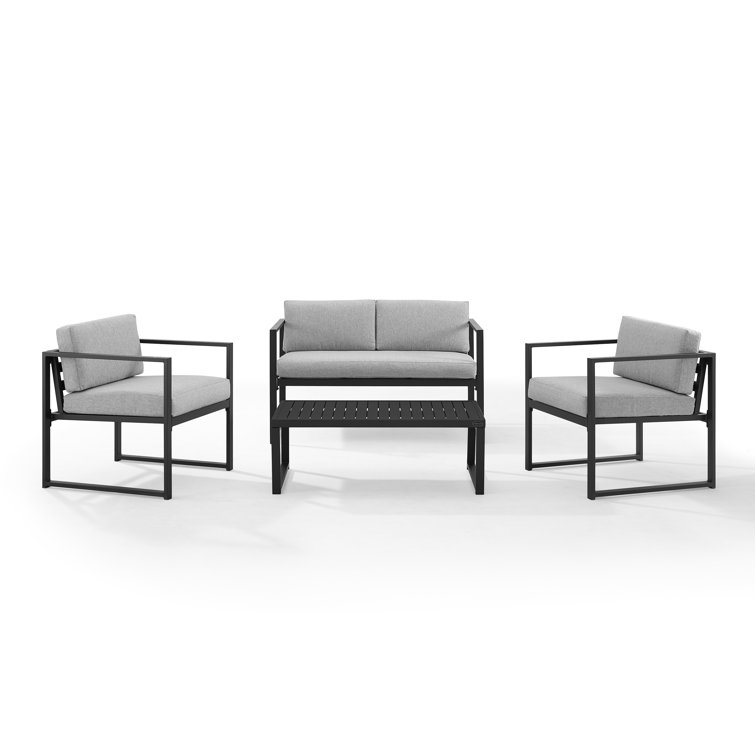 Everleigh 4 Piece Sofa Seating Group with Cushions