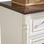 Commode à tiroirs pour chambre à coucher avec base en bois et bordure montante, commode rustique en bois, commode de rangement