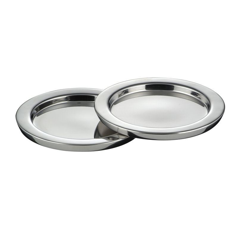Boheme Stainless Steel Round 2 Piece Coaster Set