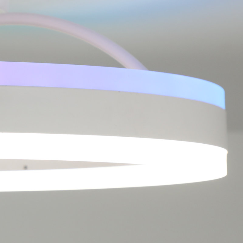 Ventilateur de plafond intelligent moderne avec éclairage à DEL de 20 po Blodgett, Lumière RVB