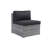 7 Patio Furniture With Retractable Canopy. Sectional For Backyard. Galvanized Steel Frame. Comfortable Cushions. Grey + Black Cushion. -, Washable Lawn, Garden, Poolside Cushions, Construction. For ,