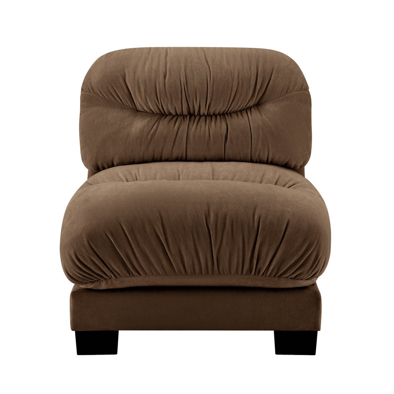 Fauteuil sans accoudoirs, fauteuil d'appoint pour le salon, Brun