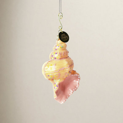 Conch Shell Glass Shaped Ornament