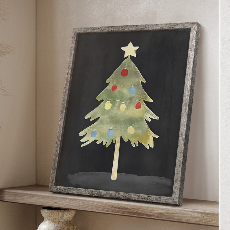 «Christmas Holiday Art II», reproduction encadrée - bois massif, H 11 po x l 9 po