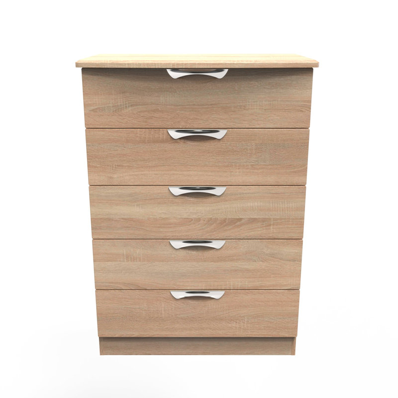 Bhodhini 77cm W 5 - Drawer Chest of Drawers, Bardolino Oak