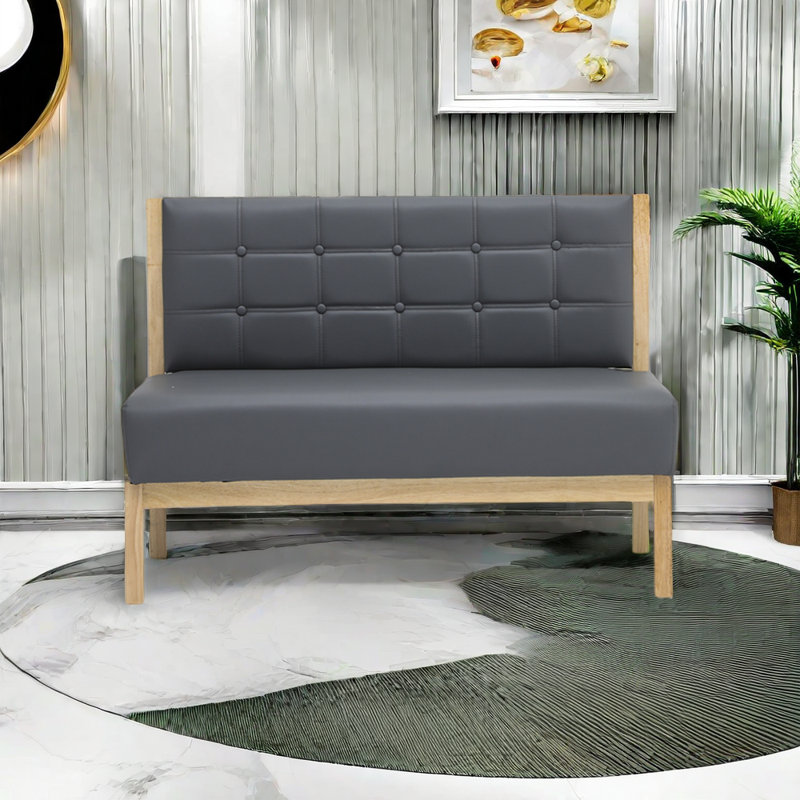 Banc rembourré en similicuir Simple