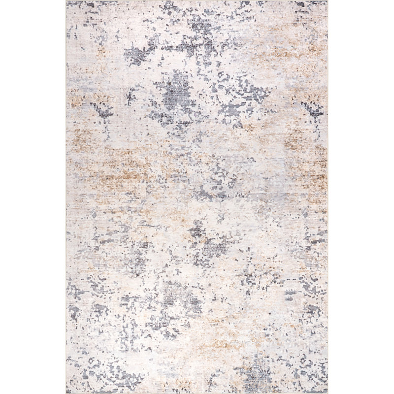 Tapis abstrait lavable à la machine Urta SplashGuard, Rectangulaire 8 pi x 10 pi
