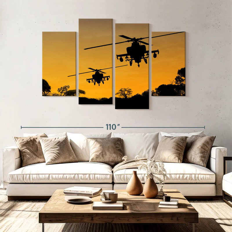 Mait Helicopter Sunset Operation, 54" H x 84" W