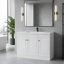 Meuble-lavabo autoportant avec lavabo en résine blanche-1495420042