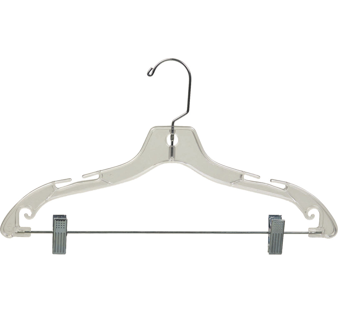 Plastic Hangers With Clips for Skirt/Pants (Set of 100) Rebrilliant