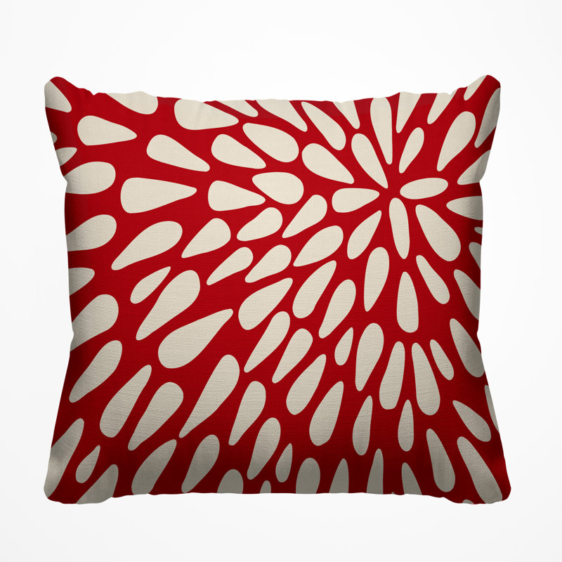 Eames Outdoor Reversible Throw Pillow, 15W" x 15H", Red