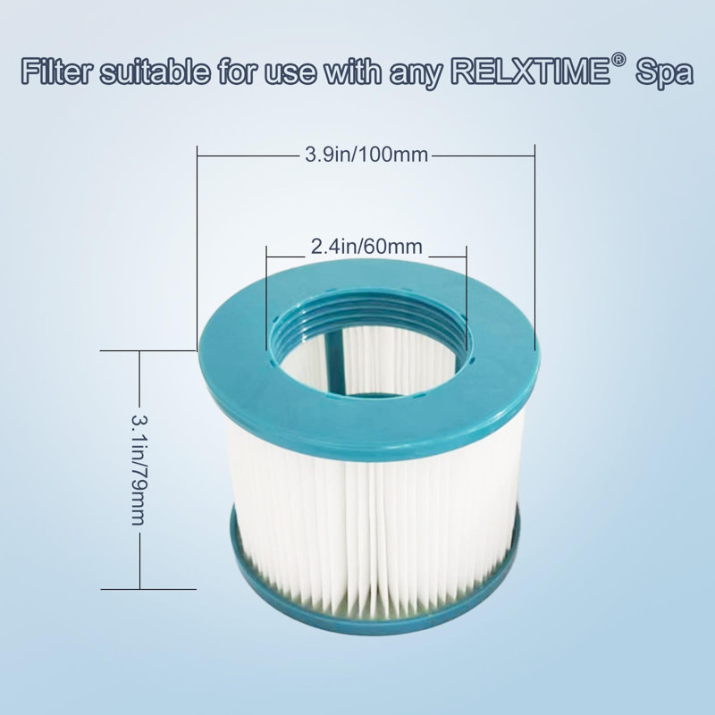 Paquet de 8 pièces de rechange pour filtre de spa, accessoires de spa pour piscine, cartouches filtrantes, compatible avec la filtration des baignoires gonflables (blanc)