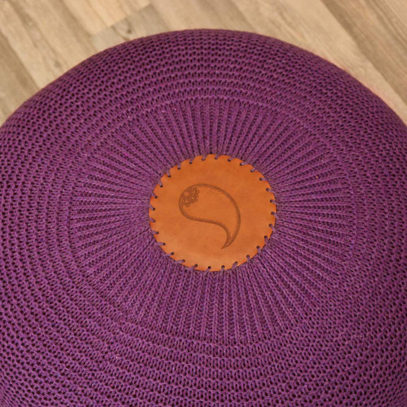 Pouf rond de 19 po de largeur, Mauve