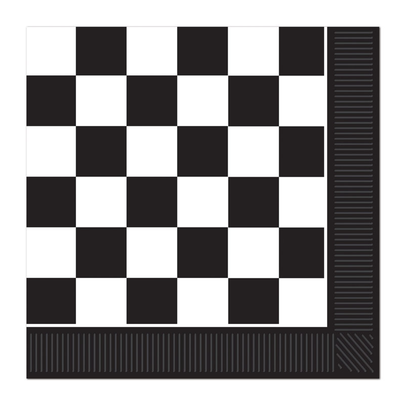 Serviettes de papier luncheons à damier 6,5"