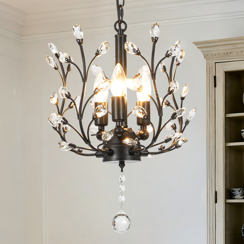 Modern 3 - Light Crystal Sputnik Chandelier Dimmable
