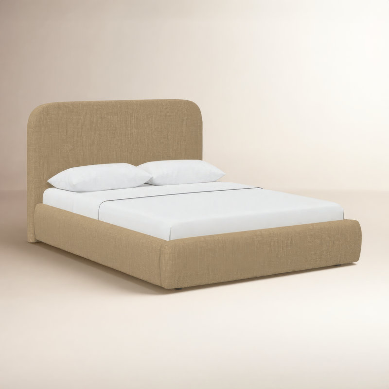 Upholstered Bed, Full / Double, Relaxed Burlap Linen