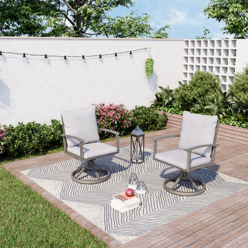 Fauteuil de patio pivotant avec coussin Jeitt