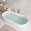 Baignoire autoportante contemporaine en résine d'ingénierie en pierre solide de 63 po x 29,5 po, fonction de trempage profond avec trop-plein et bonde escamotable, blanc brillant-132953562-132953563