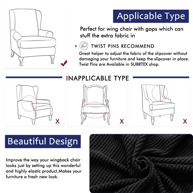 Housse pour fauteuil à coussins en t, Gris clair