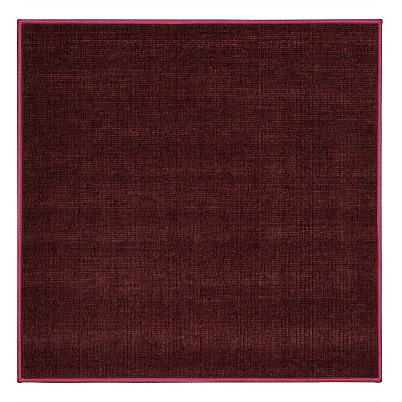 Machine Washable Solid Red Area Rug, Square 4'