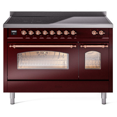 Cuisinière à induction 48 pouces avec 6 éléments à induction ILVE Nostalgie II Series (porte en verre)