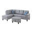 Ensemble de canapé modulaire en L en similicuir avec porte-gobelets-417159452