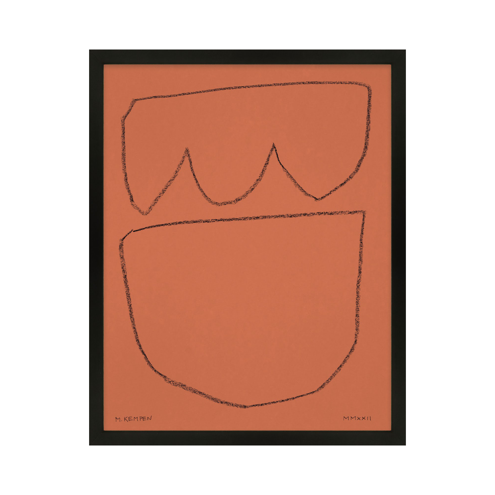 Earth 2 by Michael Kempen, 20" W x 25" H, Black Framed