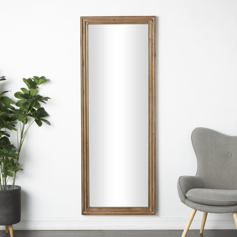Grand miroir mural en bois brun Bhavisha