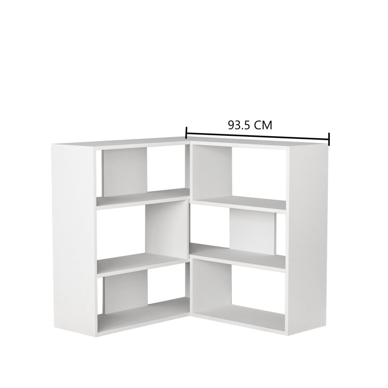 Amandine Corner Bookcase, White