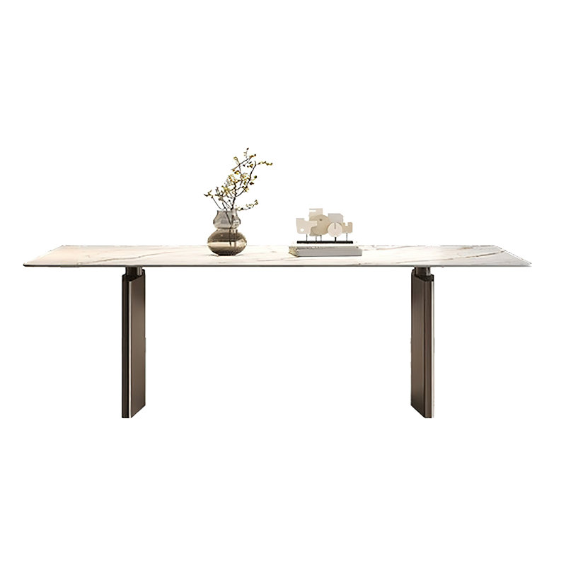 Deyana Modern Rectangular Sintered Stone Dining Table, 70.9" L x 35.4" W