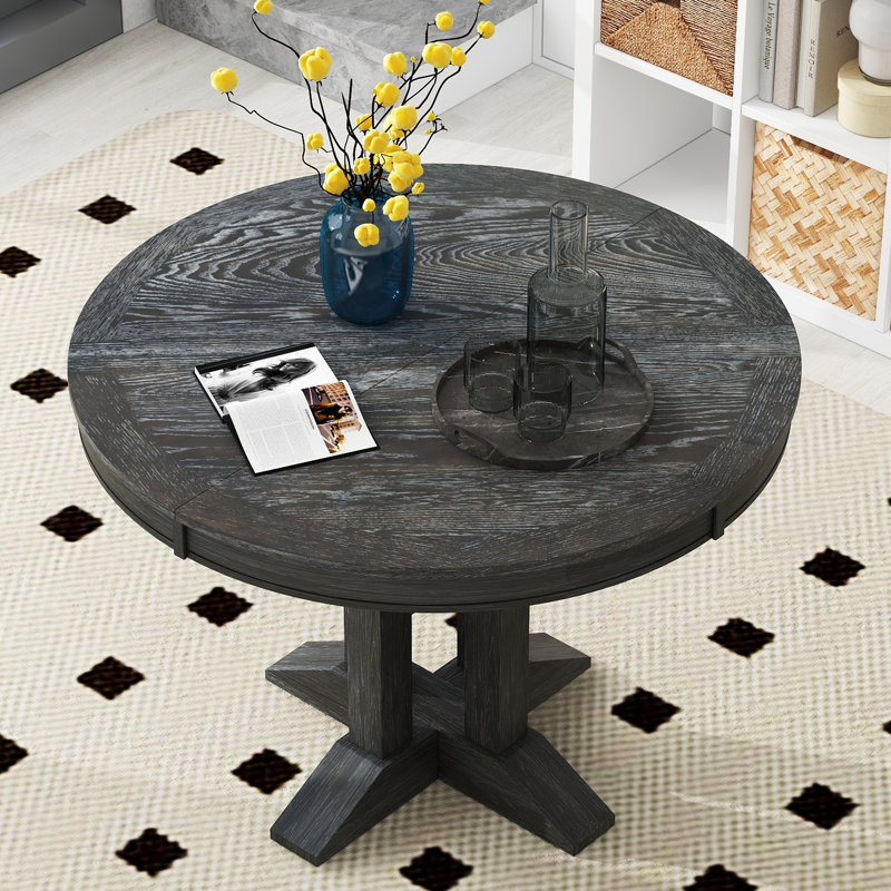 Table de salle à manger extensible Farmhouse, Noir