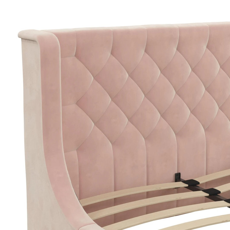 Ambrosia Full Platform Bed, Pink, Full
