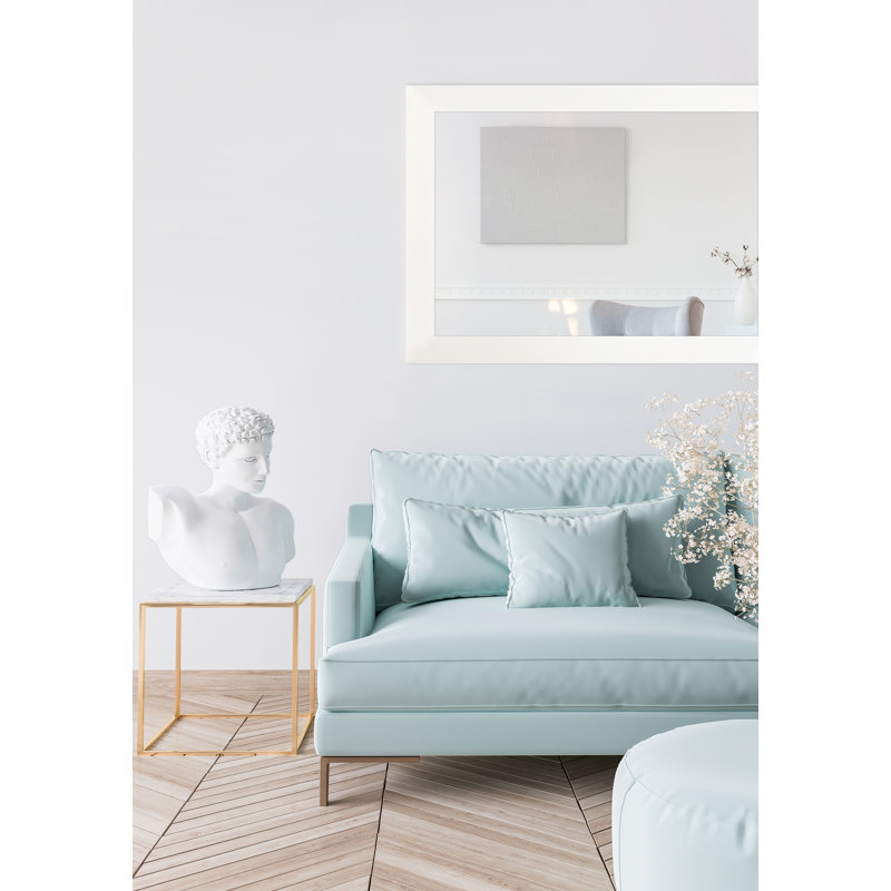 Edmondson Plastic Flat Leaning Mirror, 113 cm H x 63 cm W, White