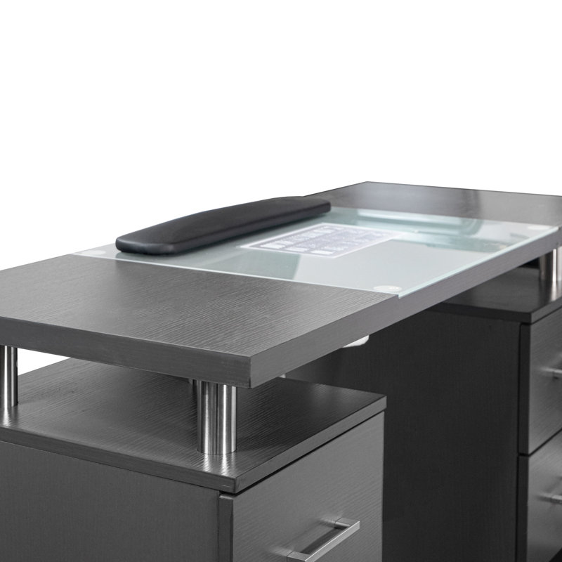 8.99'' x 20.99'' Craft Table with Wheels, Grey
