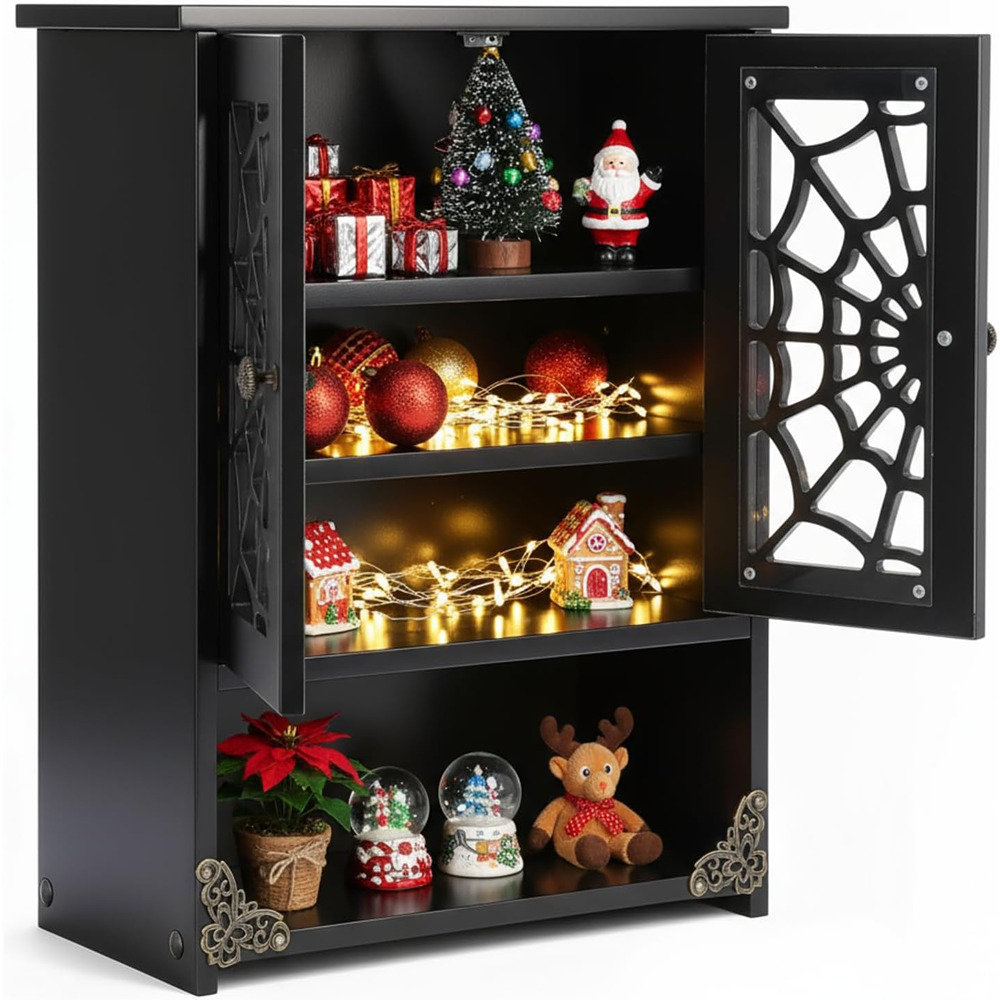 JES ENTERPRISES Gothic Spiderweb Floating Wall Shelf, Vintage Rustic ...
