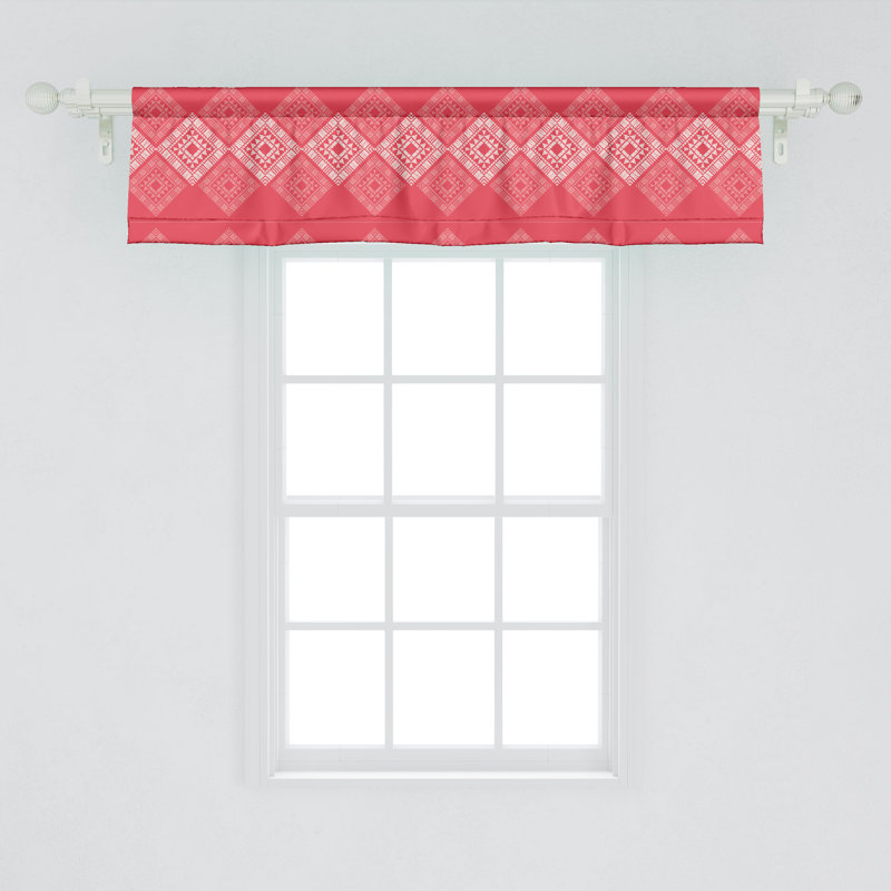 Ensemble de 2 cantonnières Ambesonne Aztec corail foncé et coquille d'œuf pâle, L 42 po x L 18 po
