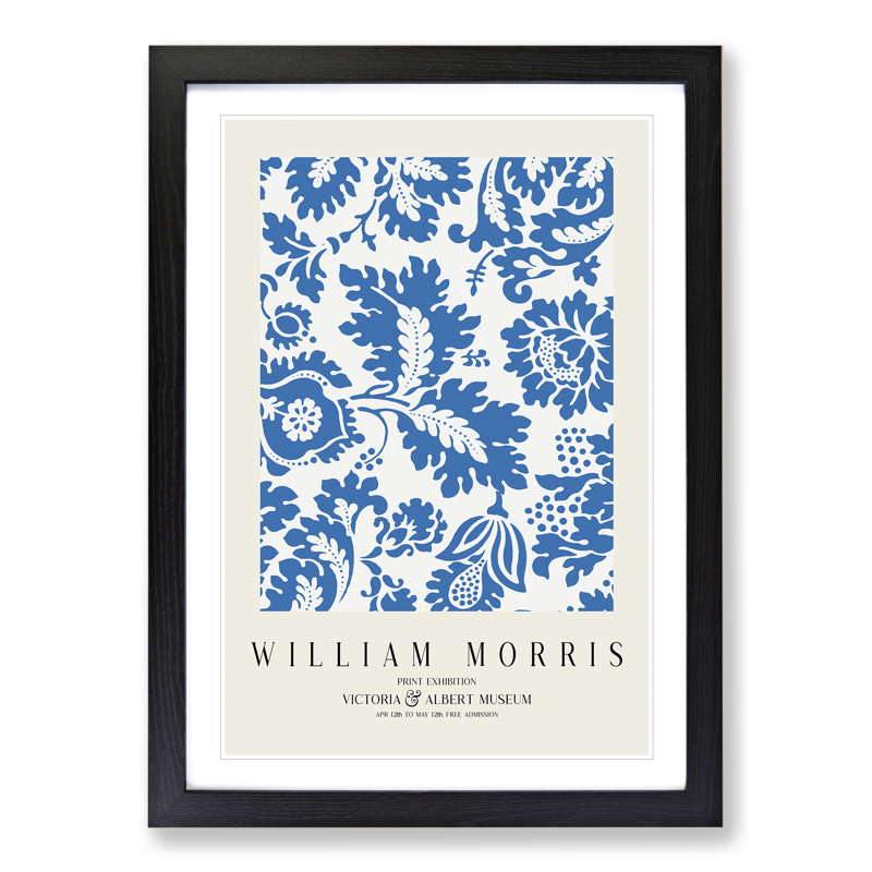 Venetian Pattern by William Morris - Picture Frame Art Prints, Black, 48cm H x 36cm W x 2cm D