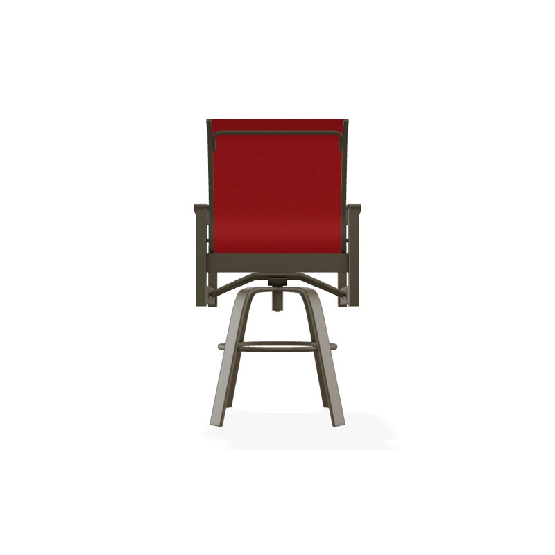 Fauteuil pivotant à hauteur de barre Leeward MGP, Rouge 1D Sunbrella®, Bois de plage texturé
